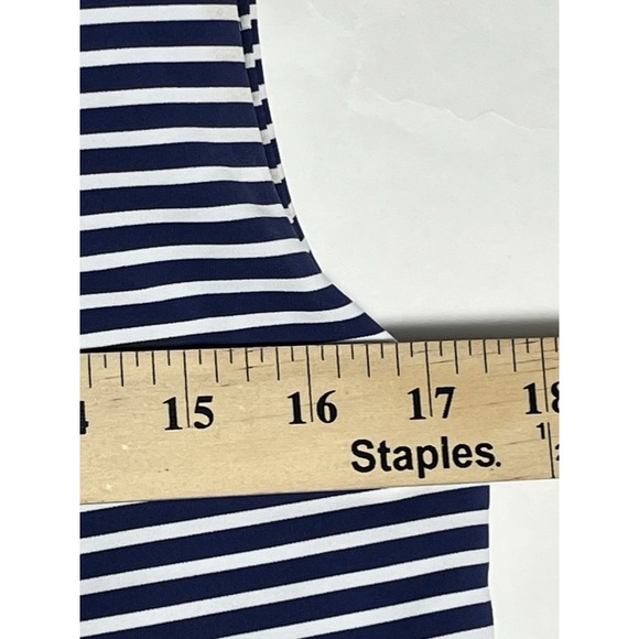 J McLaughlin Nicola Tiered Catalina Cloth Dress S Blue White Stripes Preppy Chic - Picture 4 of 10